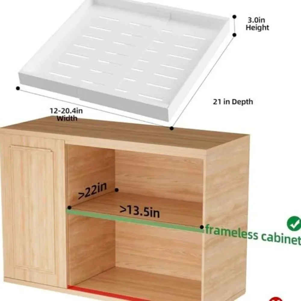 2 pack pull-out cabinet organizer expandable drawer white metal 21